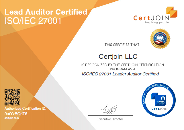 27001 leader auditor certified