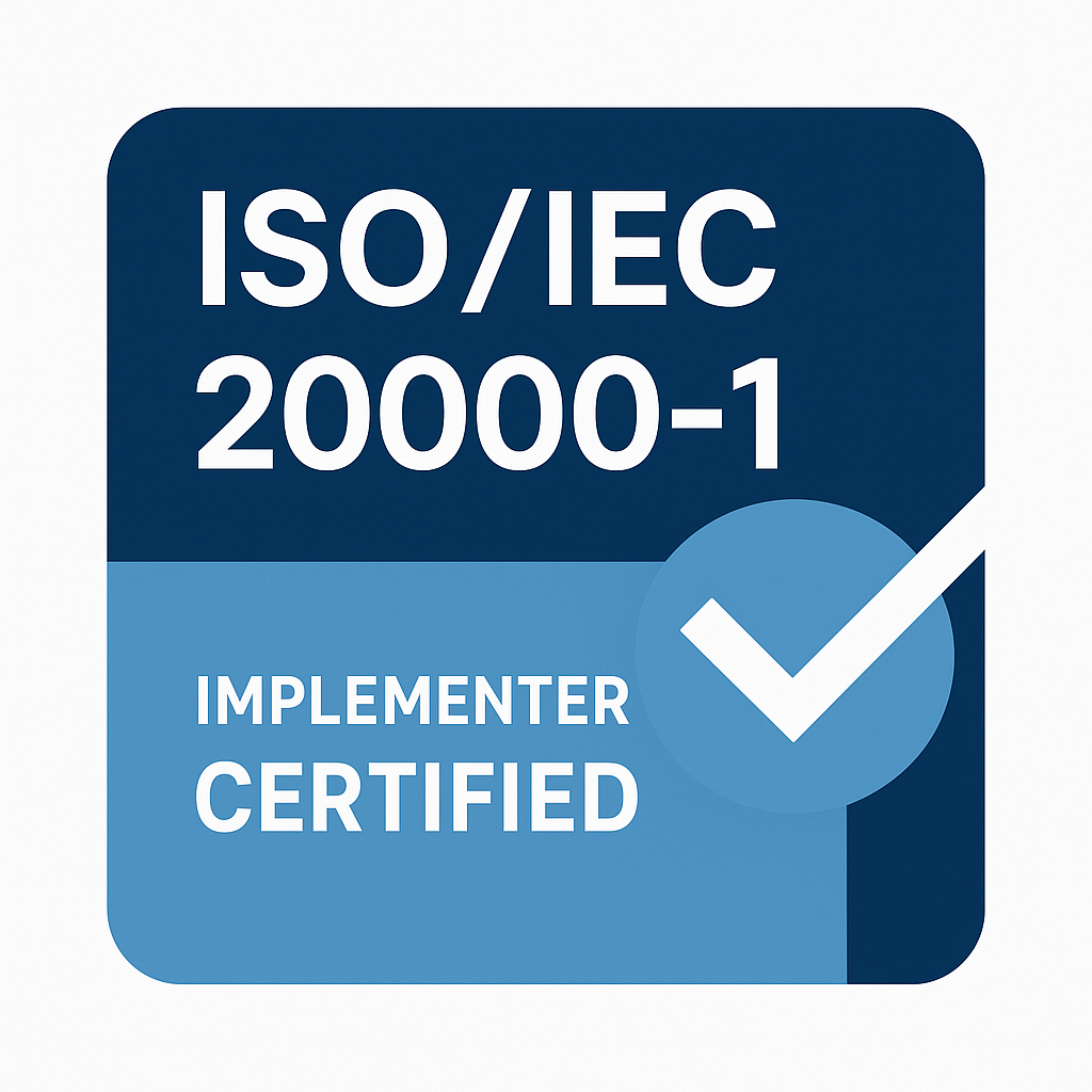 iso 20k implementer certified